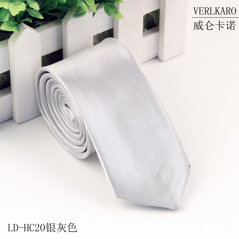 Picture of Leisure students 5cm solid color narrow version ins polyester silk business men's multi-color optional tie manufacturers in stock wholesale