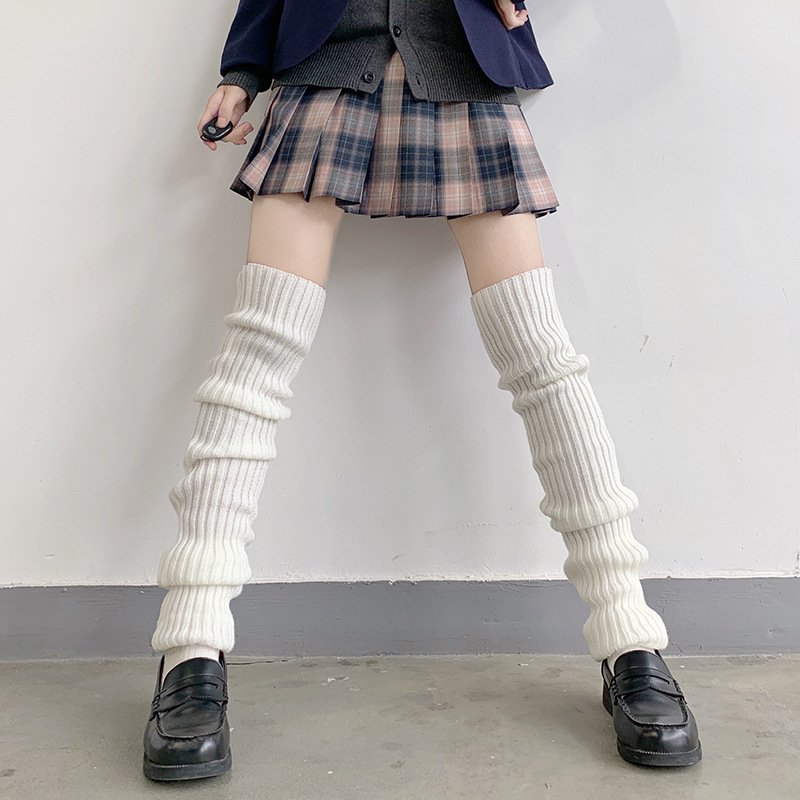 70CM Socks Lolita Style Long Barrel Socks JK Girls Long Warm Socks with Ball Knee Socks Long