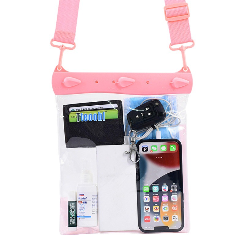 Picture of Tebile sundries storage bag mobile phone waterproof bag shoulder messenger bag rain-proof touch screen photo swimming floating bag