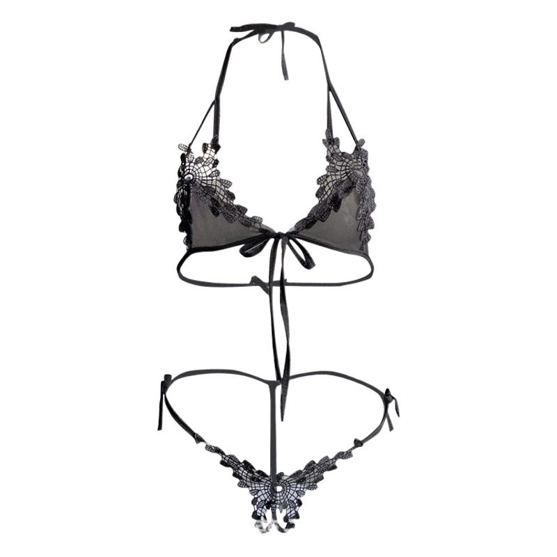 Magic rabbit sexy lace three point suit female sexy small chest pure desire underwear hot passion open pajamas 2056