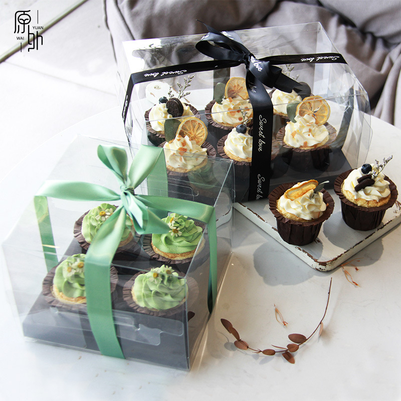 2 grains 4 grains 6 grains 12 grains transparent baking cup cake box DIY Mafen cup of fire Goblet transparent cupcake box