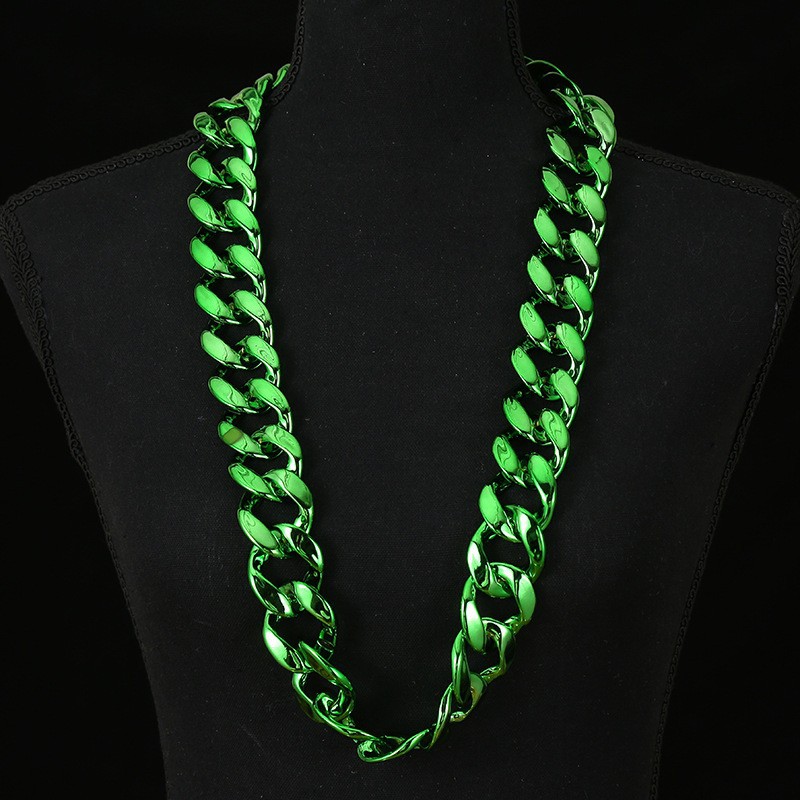 Picture of Fashionable and Atmospheric Simulated Gold High-End Exaggerated Chain Multi-Color Personalized Hip-Hop Photo Performance Props Manufacturer Wholesale