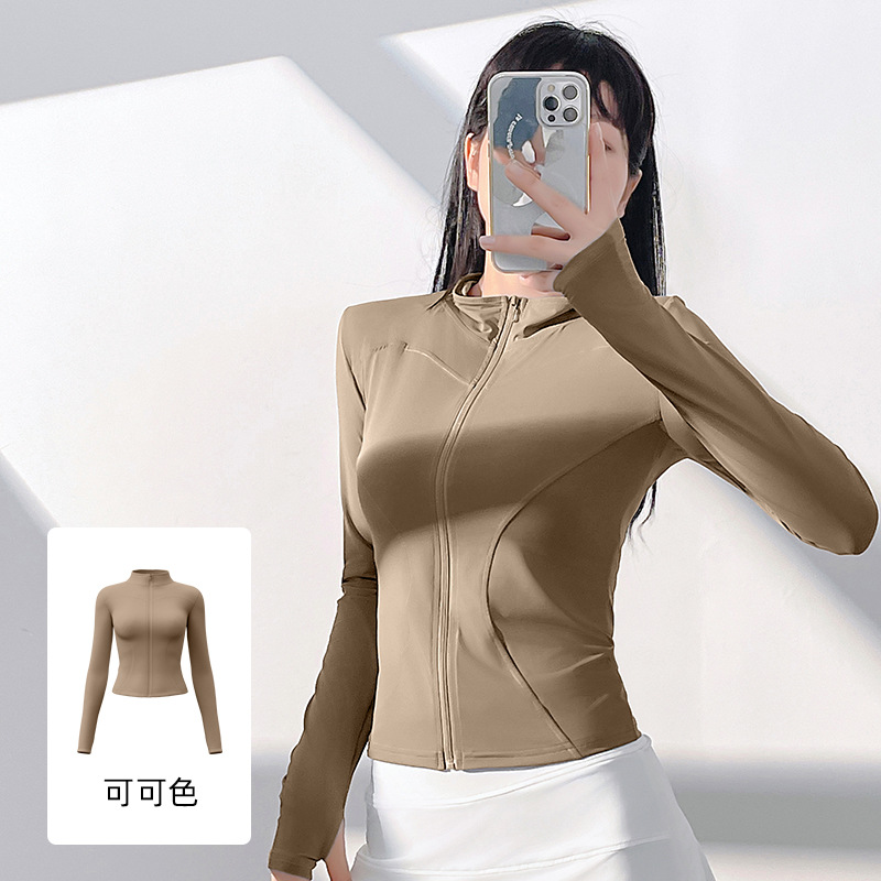 Picture of Juyitang Slim-Fitting Yoga Wear for Outerwear, Slim-Fitting Yoga Wear with Stand Collar, Fitness Running Yoga Sports Jacket for Women