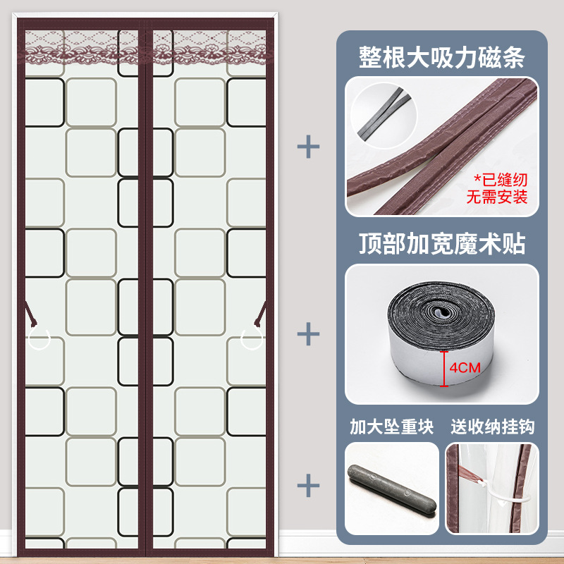 Picture of Full Magnetic Strip Balcony Windproof Door Curtain Winter Warm Household Windshield Kitchen Living Room Partition Curtain Transparent Punch-Free