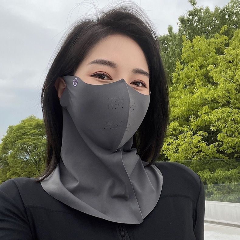 UPF Sunscreen Neck Protection UV Protection Women's Face Gini Driving Ice Silk Breathable Professional Summer Full Face Mask