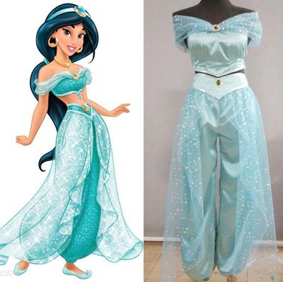 Aladdin's Magic Lamp Princess Jasmine Adult and Children's Cosplay Costume Set in Stock, European and American Fantasy Style