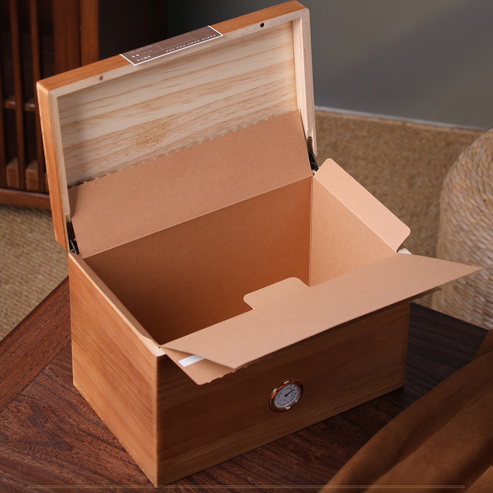 Picture of Tea Packaging Years Xizang Incense Loose Tea Fuding Old White Tea Wooden Box Empty Gift Box Pu'Er Loose Tea Packaging Box Classy