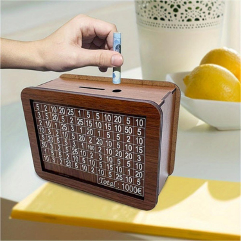 Hand-assembled wooden money box piggy bank full set of material package cross-border wooden piggy bank change savings box