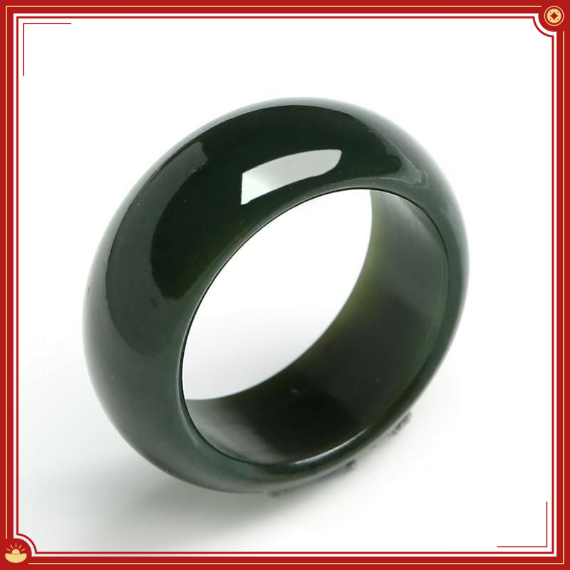 Hetian Green Jade Ring for Men, Vintage Jade Ring, Fashionable Couple Jade Ring, Women's Ring, Green Jade Finger Ring