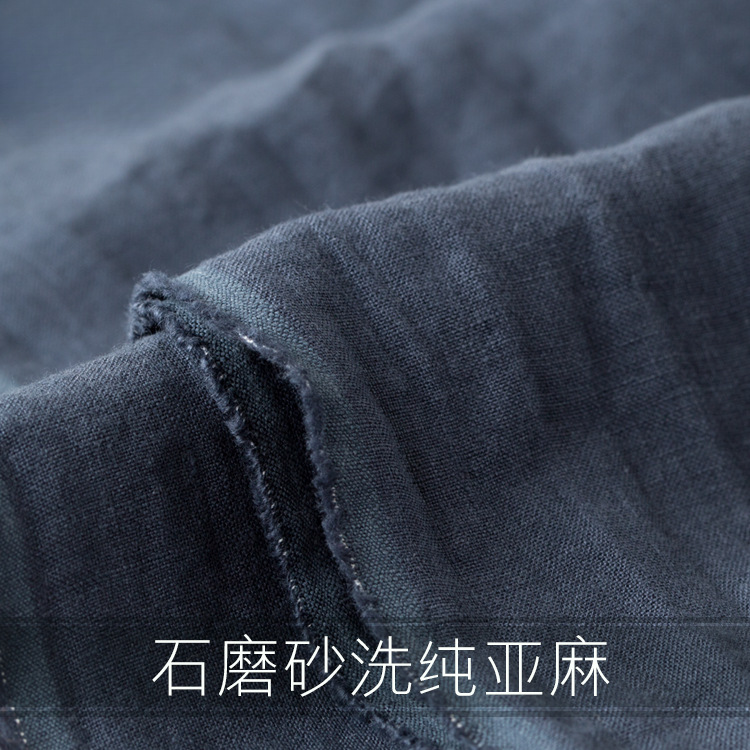 Linen fabric stone sand wash linen ethnic wind pure linen clothing dress pants shirt coat fabric wholesale