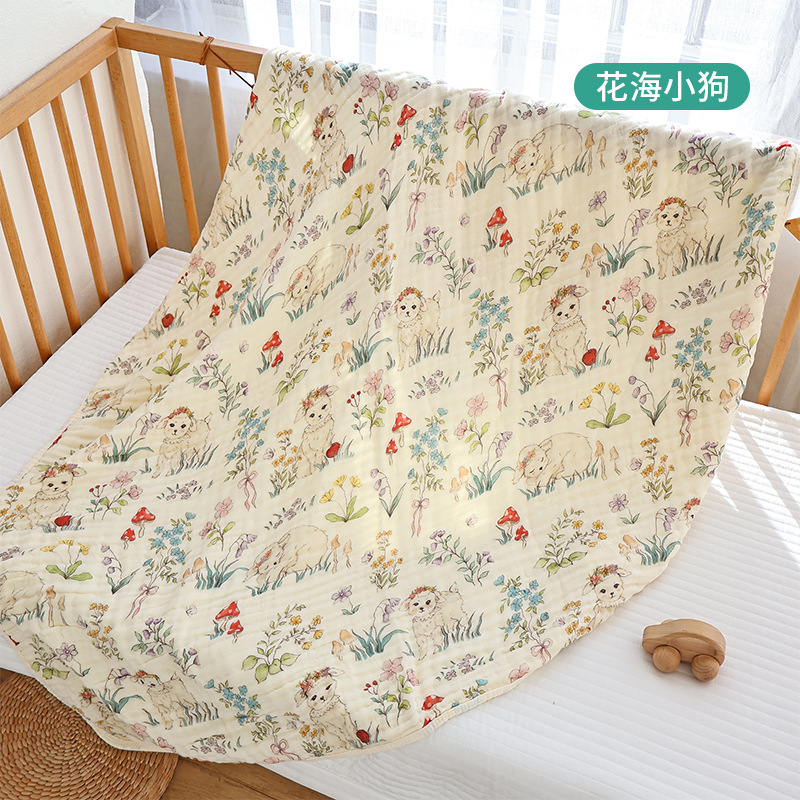 Picture of Baby Gauze Bath Towel Six-Layer Bamboo Cotton Baby Blanket Universal Soft and Absorbent Kidsren's Large Size Bath Towel for All Seasons