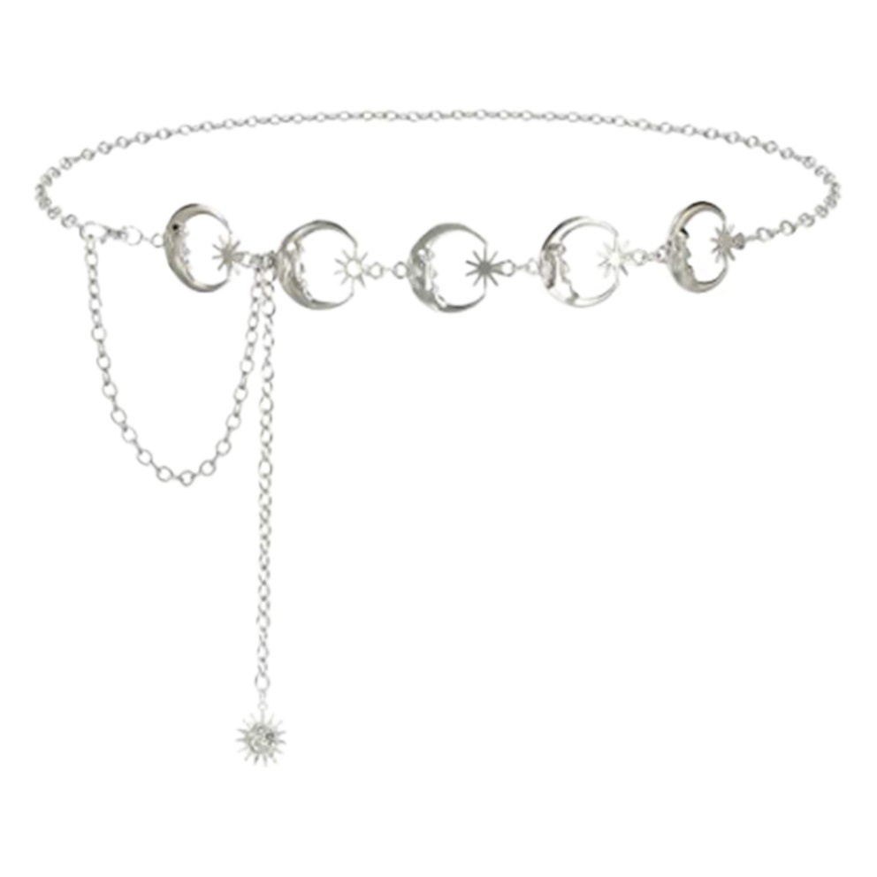 European and American Cross-border Jewelry Amazon Sunflower Plate Pendant Waist Chain Women's Spot Metal Chain Body Chain Set