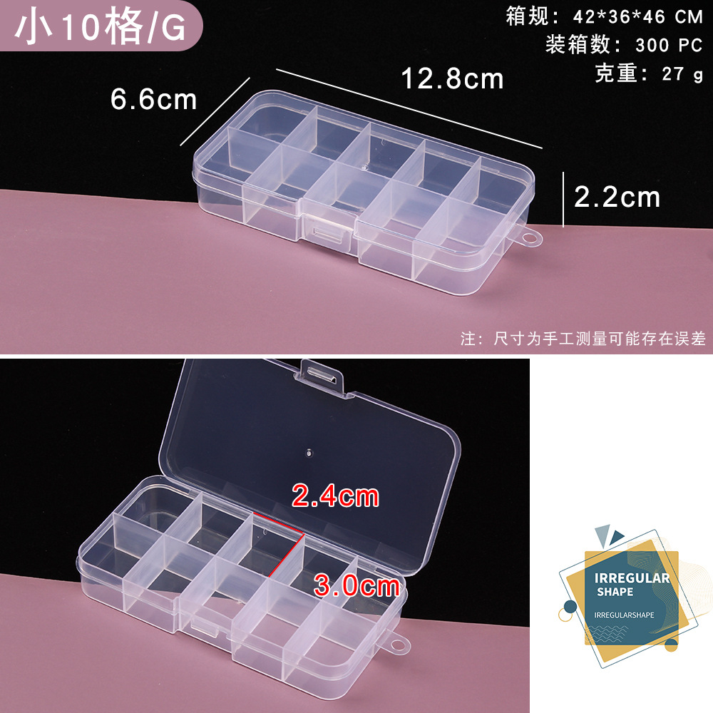 Picture of Transparent plastic 24-grid jewelry storage box electronic components accessories box classification Plaid jewelry box small parts box