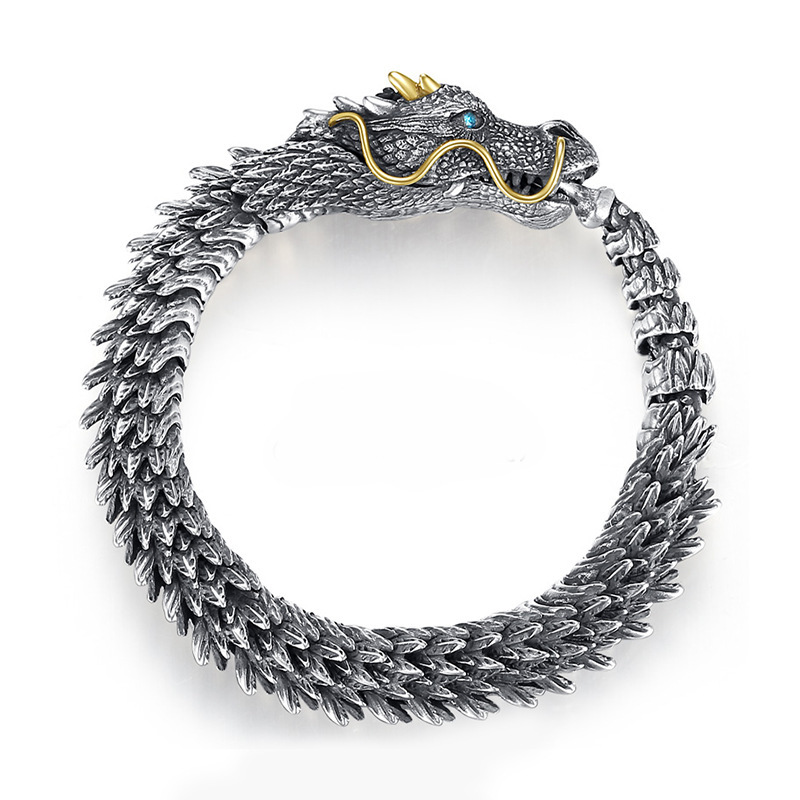 Smoke Rain Dragon Bracelet Men's Retro Aggressive Trend Men's Bracelet Keel Cold Wind Advanced Sense Factory Outlet