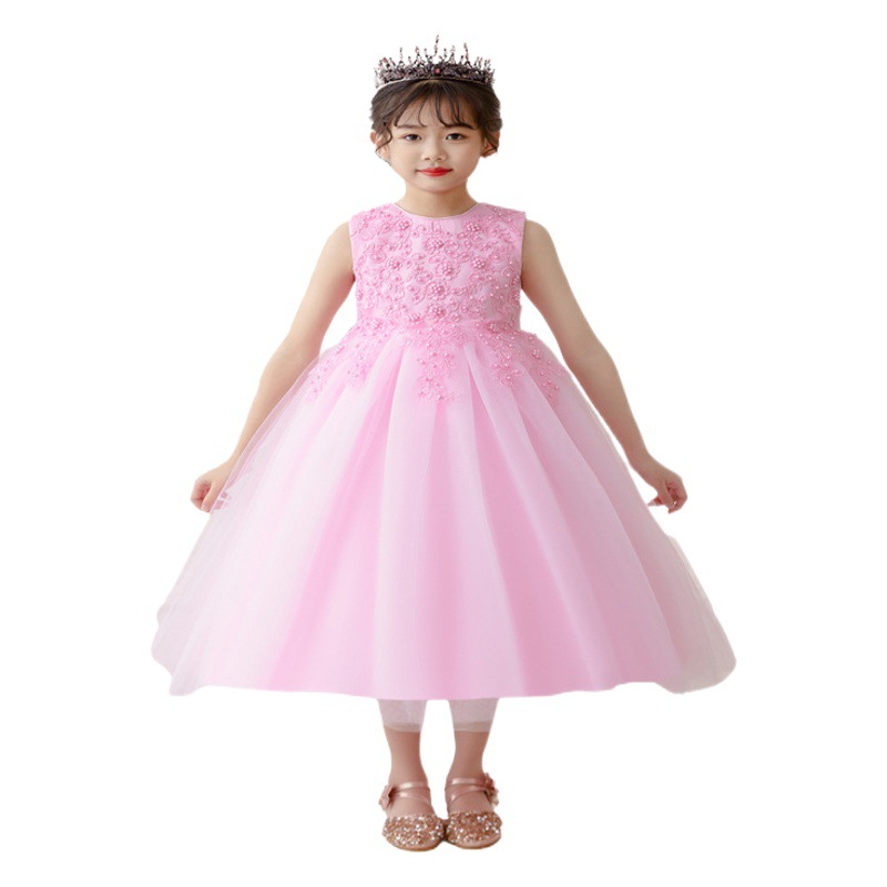 2023 New Summer Export Girls' Clothing Dress Long Princess Piano Performance Dress Skirt Fluffy