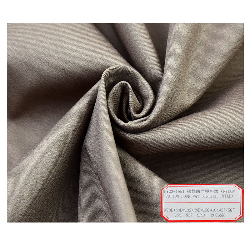 70D + 40D cotton brocade stretch twill fabric cotton nylon stretch casual pants suit fabric