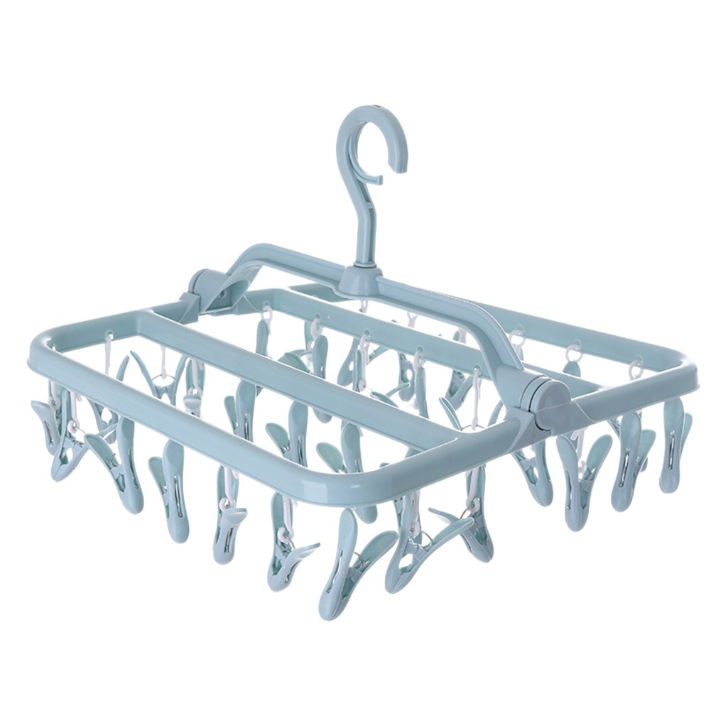 Adult windproof drying rack plastic 32 clip hanger children's socks baby multifunctional drying rack