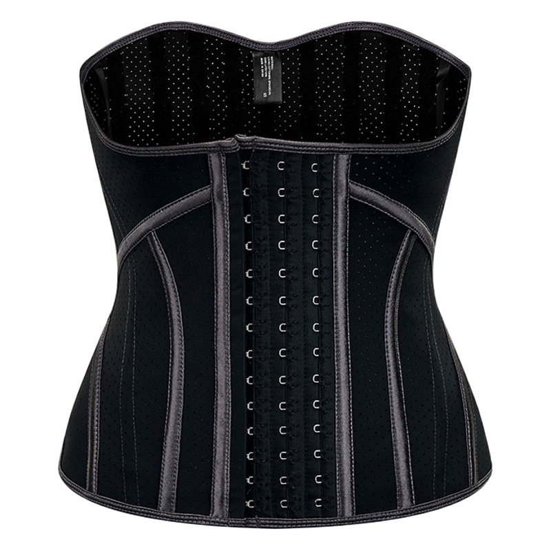 Three-breasted buckle 19-bone waist latex waist seal waist belt women's fitness restraint belt body-shaping clothing sports plastic belt