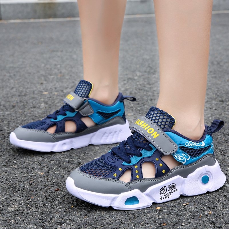 Summer New Children's Sports Shoes Large Children's Soft Sole Thick Bottom Non-slip Breathable Boys' Frame Shoes Lightweight Boys' Sneakers