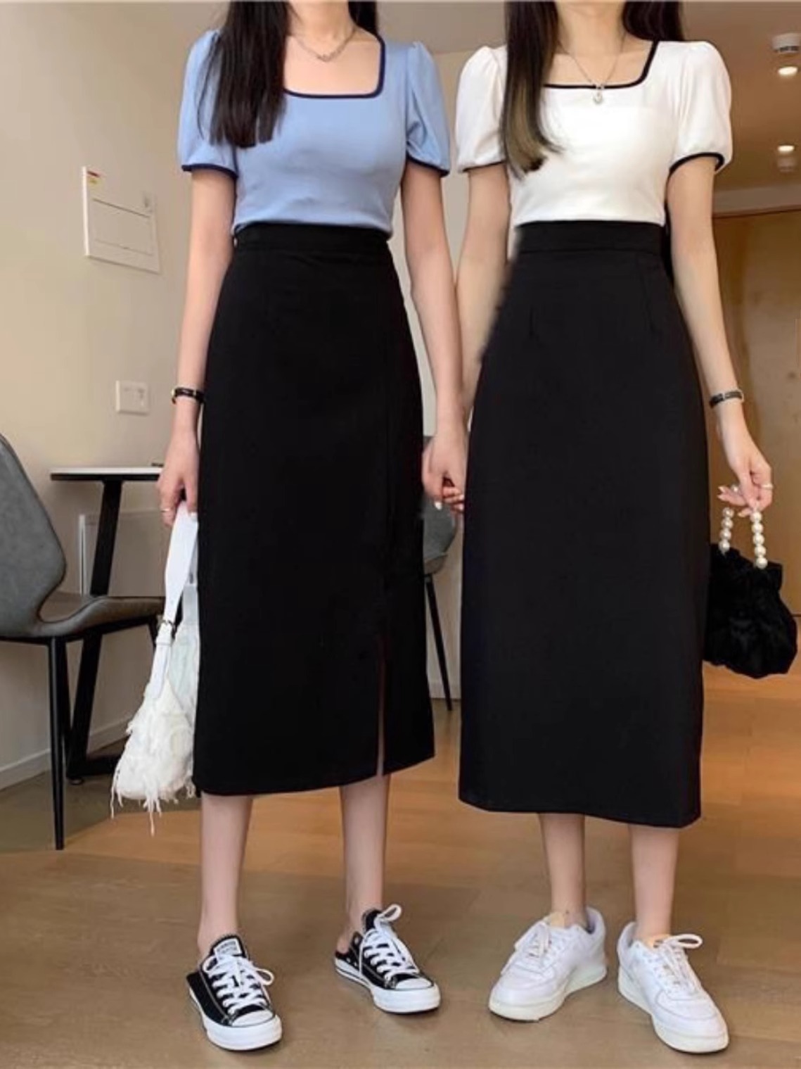 Women's High Waist Slimming High-end Draping A- Line Skirt 2025 Autumn Mid-length Split Fashionable One-step Skirt