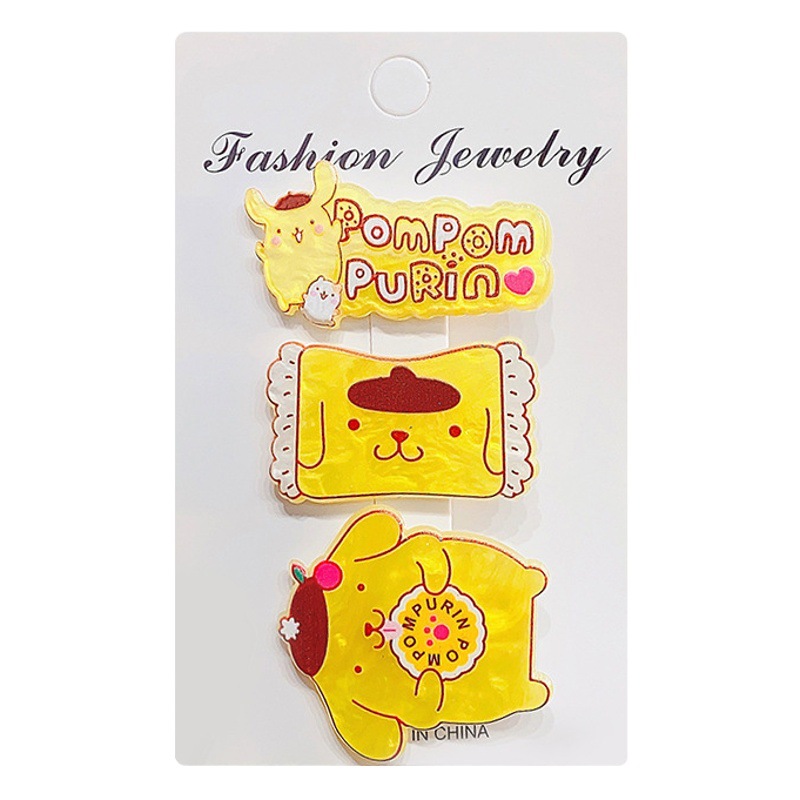 3 Pack ~ New Kulomi Hairpin Set Girl Cute Cartoon Yugui Dog Side Broken Hairpin Fresh Side Clip