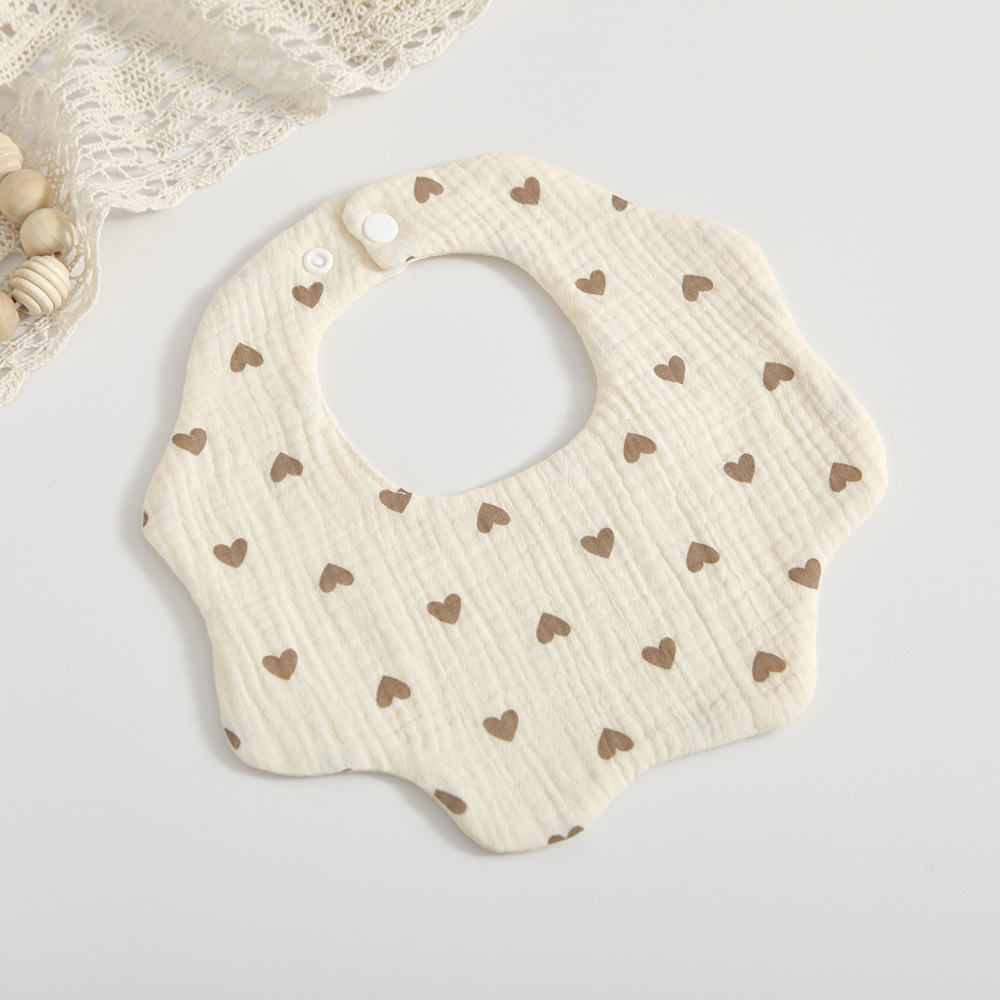 Picture of Han Feng 6-layer cotton gauze petal bib Zou Zou cloth saliva towel 360 degree newborn bib baby anti-spitting milk towel