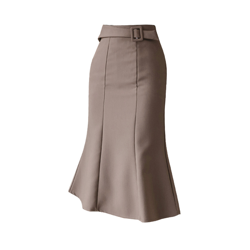 Picture of Skirt Women's 2025 Summer High Waist Covering Fishtail Skirt Mid-Length Professional Skirt Ol