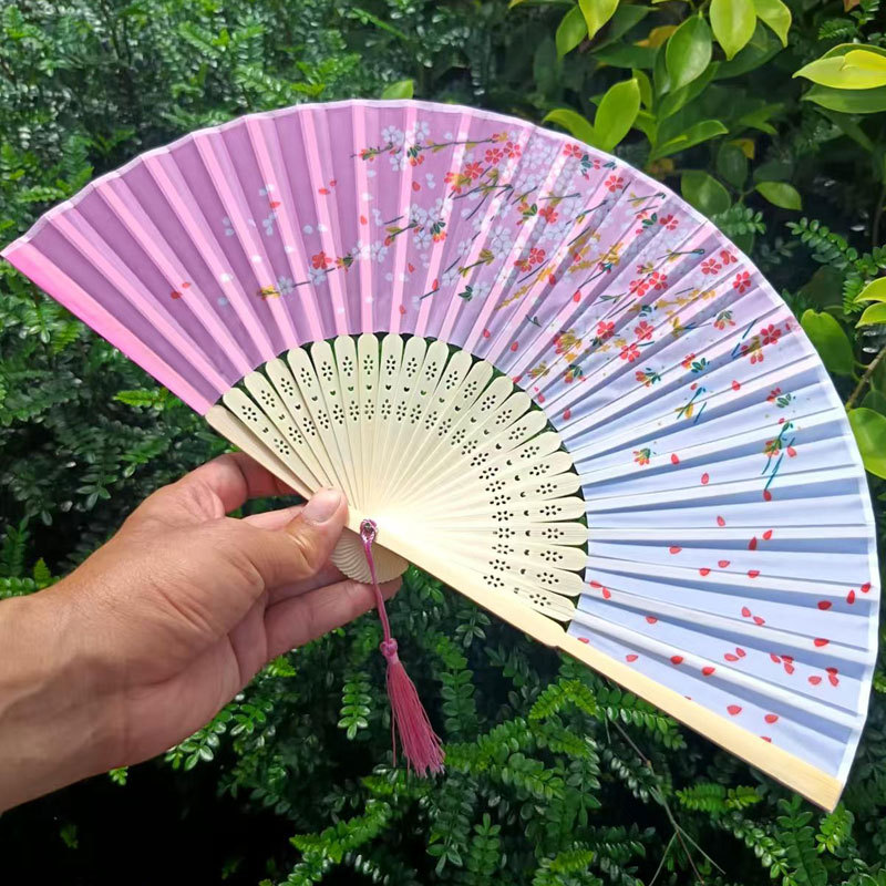 Picture of Folding Fan Bamboo Ancient Fan Student Girl Chinese Style Small Fan Scenic Spot Export Wholesale Retail Gift Decorative Fan