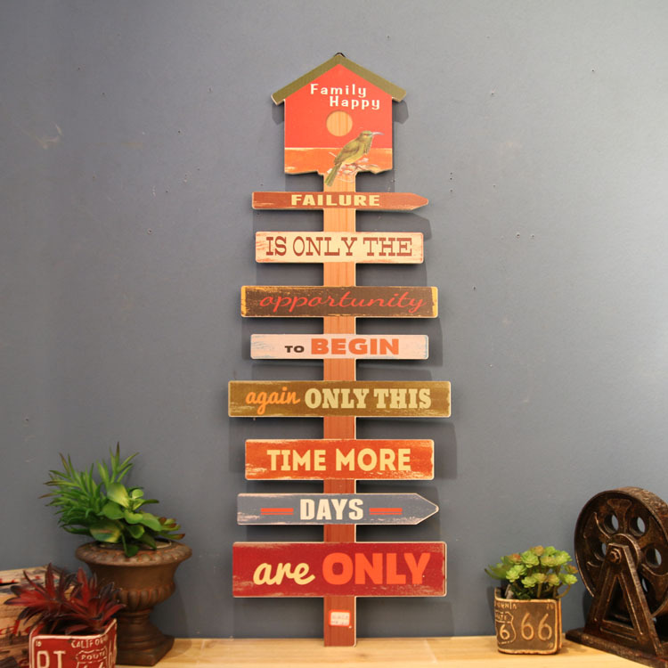 Picture of American Style Retro Old Signs Road Signs Wall Decorations Wall Hanging Bar Internet Cafe Decorations Pendant Wall Decorations Crafts