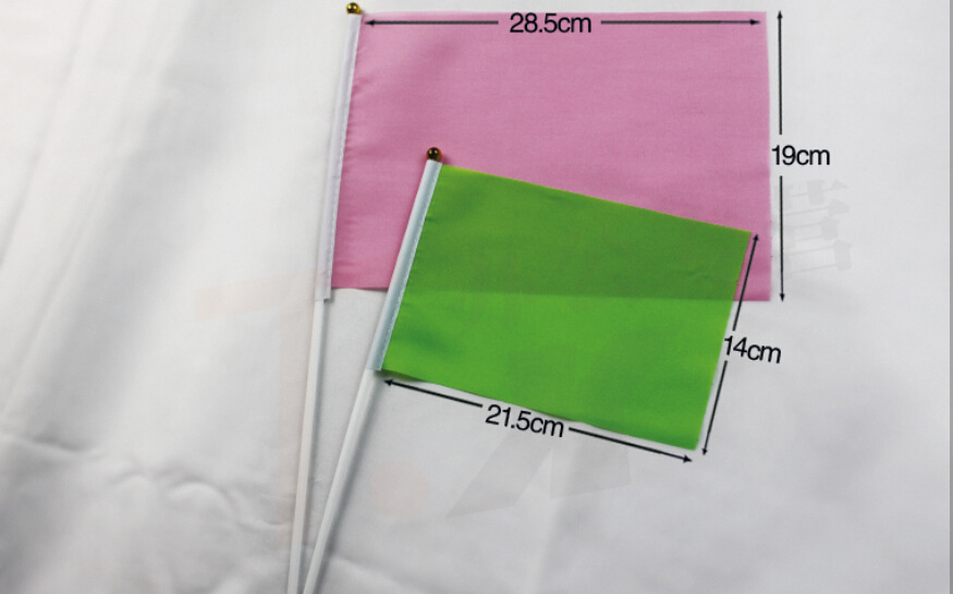 Picture of No.8 morning exercise flag small colored flag wholesale 14*21 hand waving flag hand waving flag red, yellow, blue and green pink school five-color colored flag