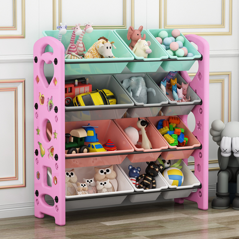Picture of Children's Toy Storage Rack Household Kindergarten Baby Storage Rack Floor Multi-Layer Finishing Rack Storage Cabinet Plastic Basket