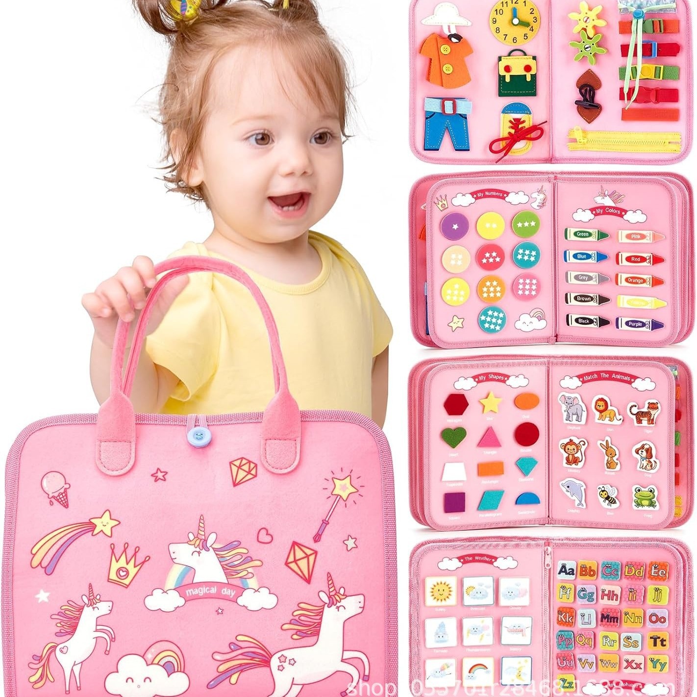 new cross-border felt learning board ce cpc educational toys amazon pink felt busy board