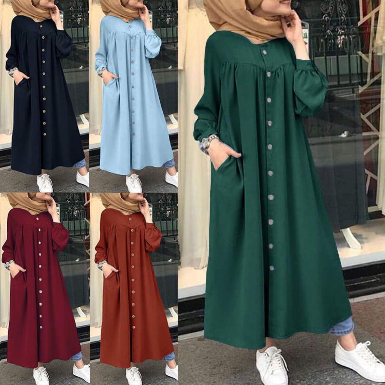 Picture of Big Sale Export Wholesale Women's Long-Sleeved Dress Plus Size Women's Casual Elegant Stand-Up Collar Clothes Splicing Dress