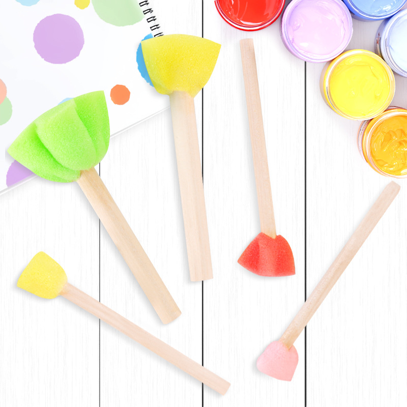 Kindergarten painting DIY sponge brush set seal sponge children early education graffiti drawing tools sponge brush
