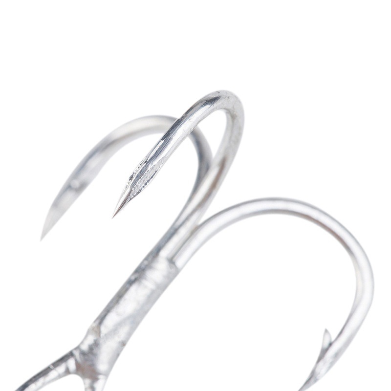 Reinforcing fish hook blood groove hook three hooks alloy steel material new Japanese fishing hook dumb tin White hook cross border