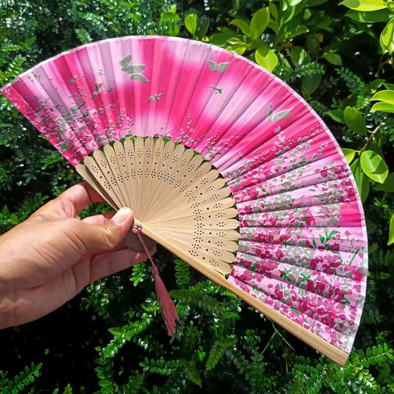 Picture of Folding Fan Bamboo Ancient Fan Student Girl Chinese Style Small Fan Scenic Spot Export Wholesale Retail Gift Decorative Fan