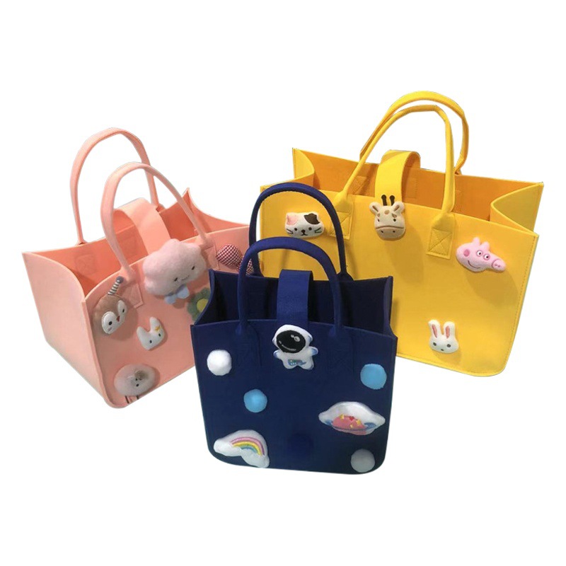 Internet Celebrity Felt Bag Souvenir Gift Felt Handbag Felt Handbag with Logo High-End Large Capacity
