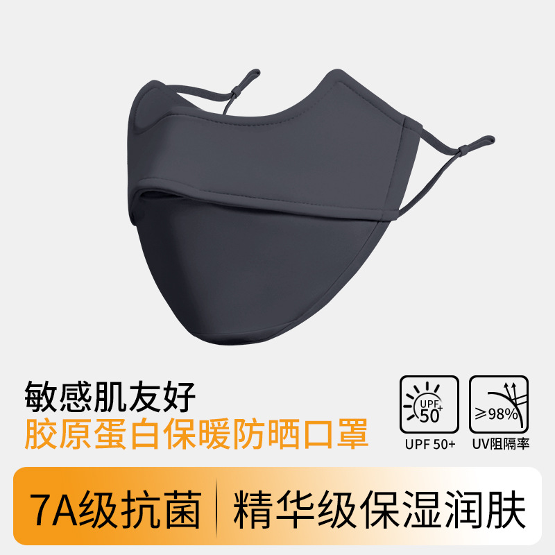 Picture of Sunscreen Mask Women's Sunshade Eye Angle Summer Riding Outdoor UV Protection Nylon Ice Silk Mask Black Men