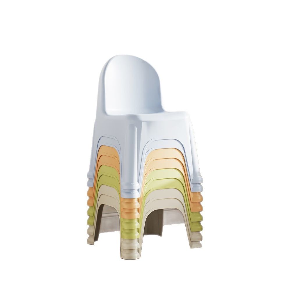 Picture of (2 pcs) plastic chair thickened new children's kindergarten backrest chair stool home dining chair