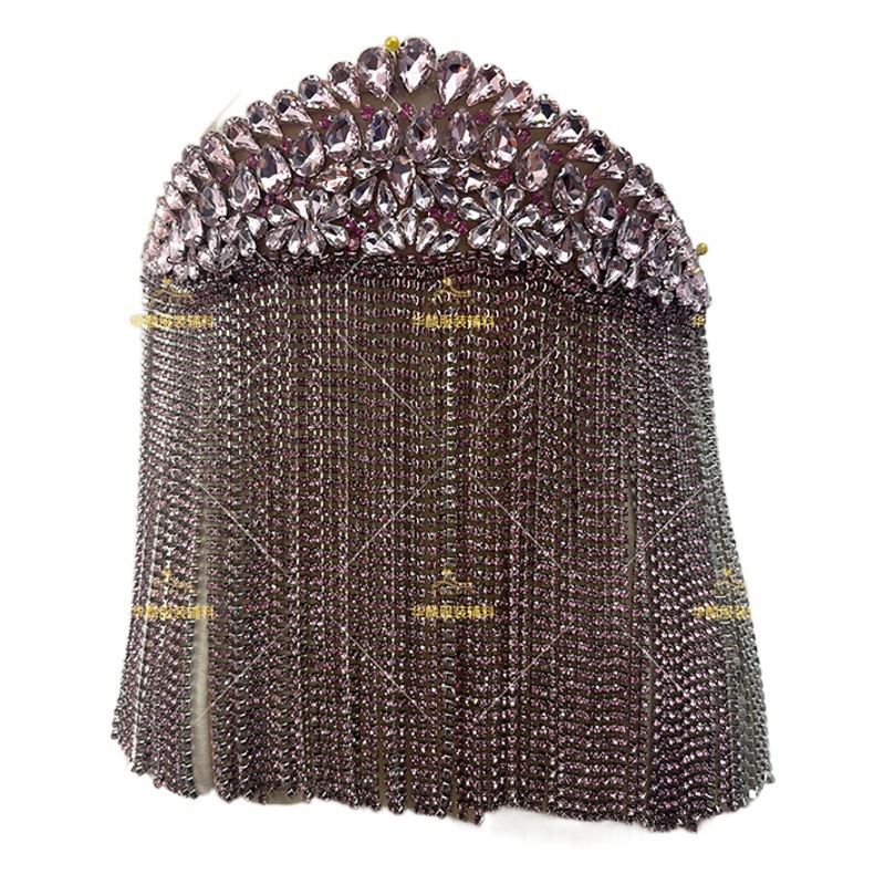 Heavy Handmade Beaded Diamond Wedding Dress Eaulets Accessories Light Luxury Tassel Rhinestone Shoulder Chain DIY Beaded Accessories