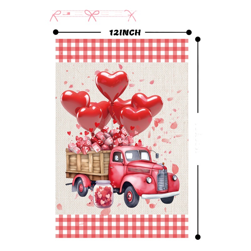 New Valentine's Day 30x45cm polyester garden flag courtyard outdoor decoration without flagpole cross-border supply