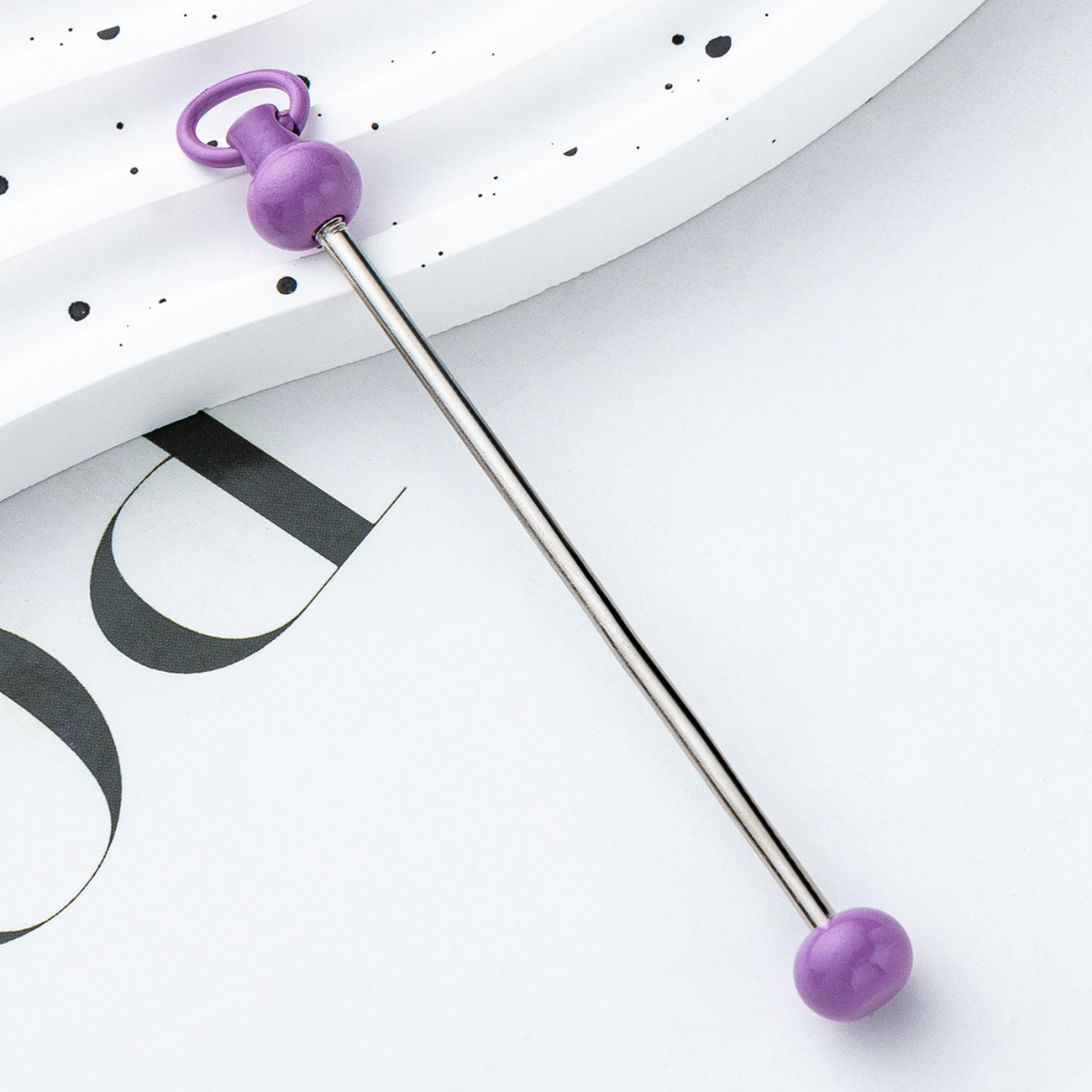 Picture of Creative New diy beaded pole in stock gradient color handmade beaded keychain accessories pendant wholesale