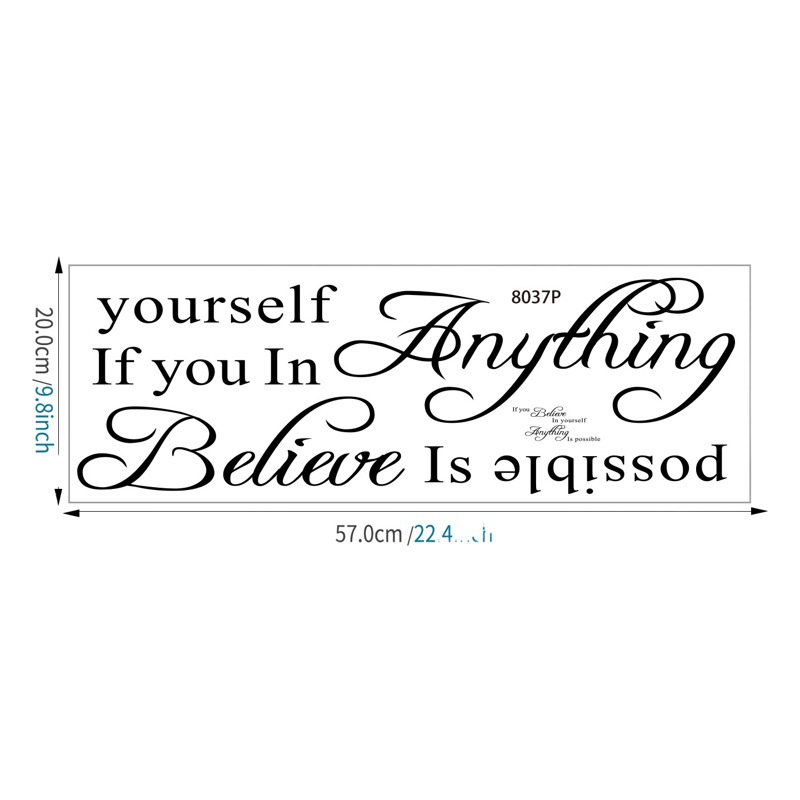 if you believe family proverbs transferable wall stickers bedroom study cross-border home decoration stickers 8037