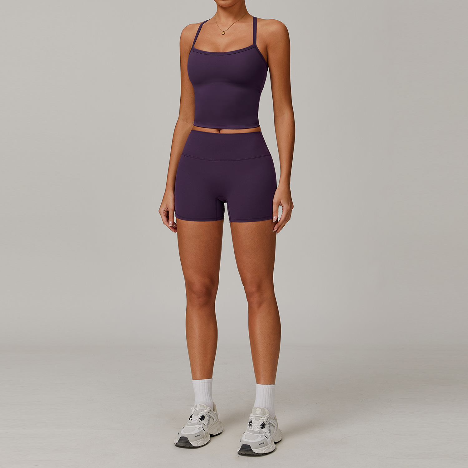 European and American tight sanding yoga suit quick-drying fitness clothing winter outdoor running sports suit women 8519