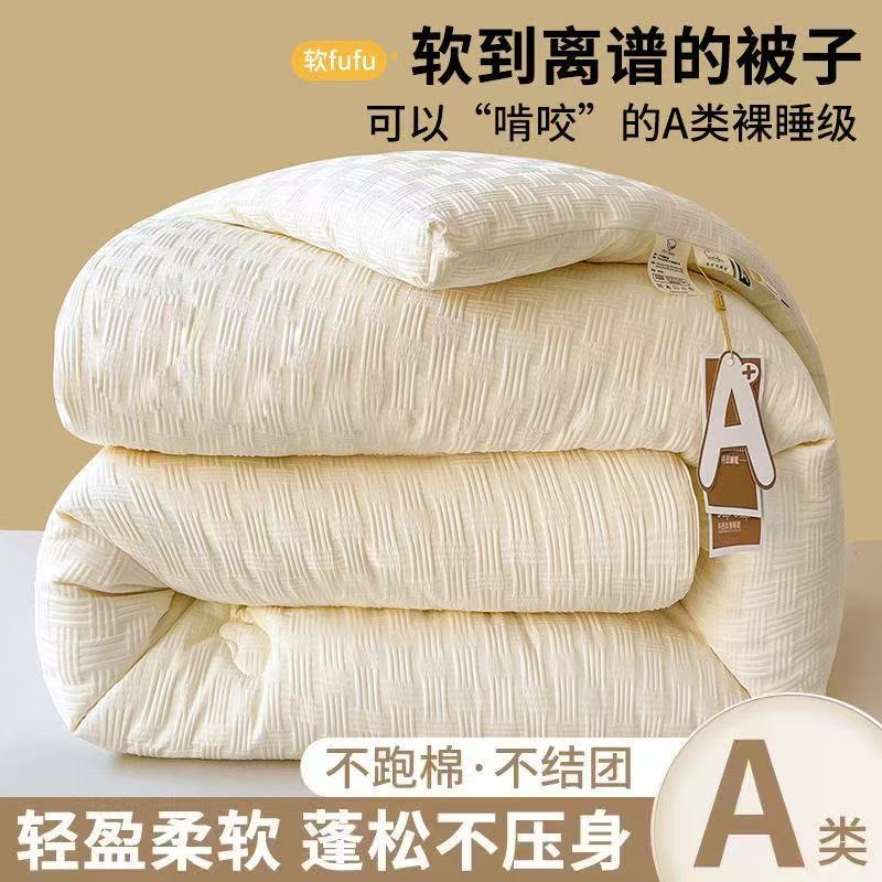 Picture of Soybean Fiber Four Seasons Quilt Thickened Winter Warm Winter Quilt Air Conditioning Summer Cool Spring and Autumn Student Dormitory Double Quilt