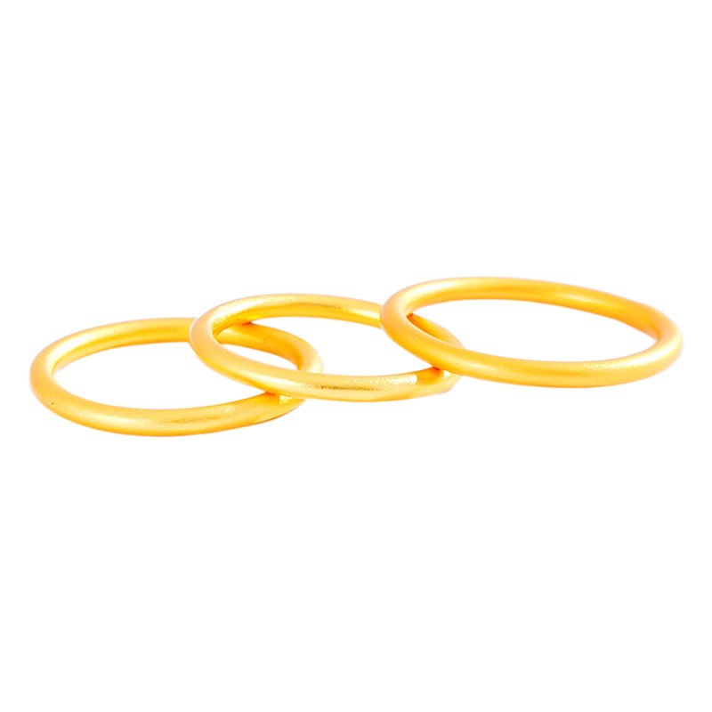 High-grade Seiko vegetarian ring ring does not fade for a long time Vietnamese gold finger lovers ancient method ring diy circle for men and women