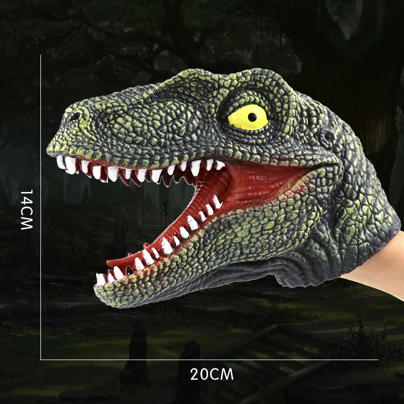 Picture of Dinosaur Hand Doll Gloves Soft Glue Tyrannosaurus Rex Triceratops Shark Simulation Animal Model Stall Shark Arm Toy Cross Border