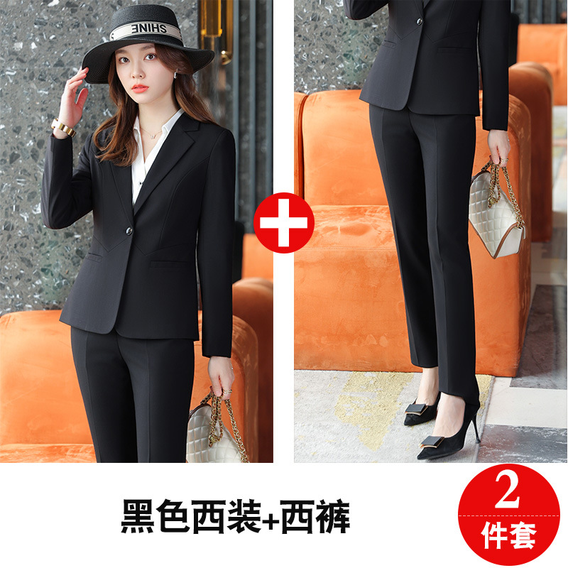 Picture of Professional long-sleeved suit women's suit elegant winter thick fashion hotel front desk work clothes formal wear jewelry shop work clothes