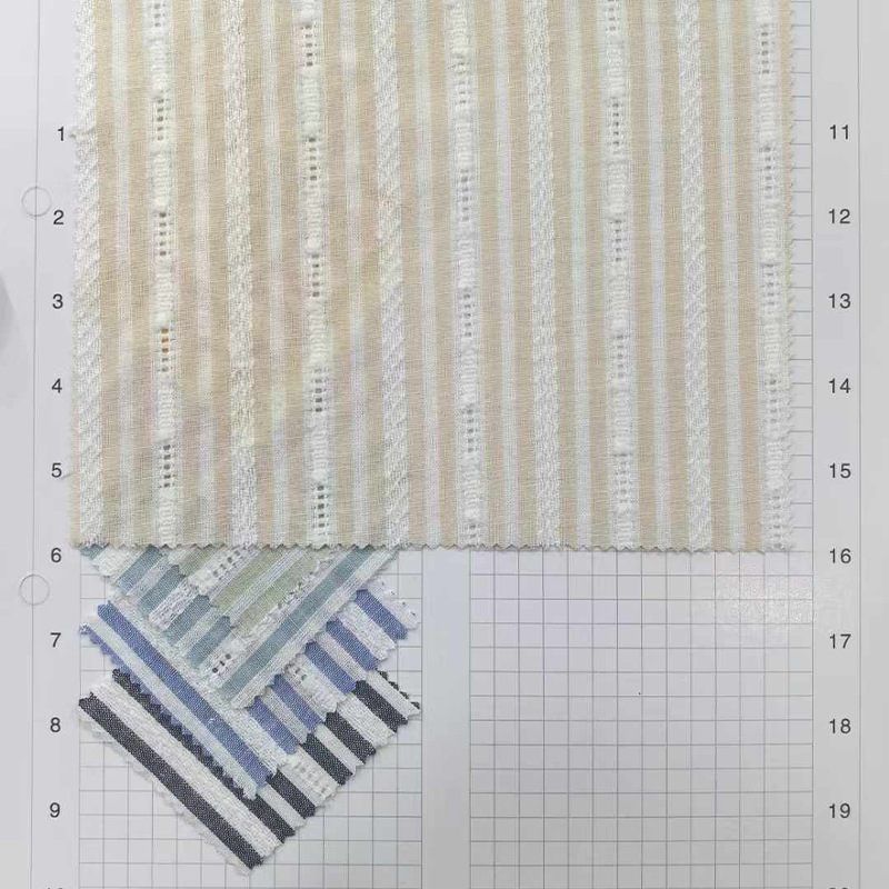 Xiaojun textile new Chinese fabric cotton gauze striped jacquard fabric shirt dress children's clothing lift