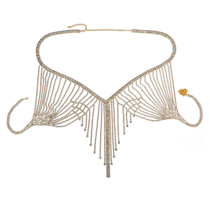 Picture of High-grade Light Luxury European and American Style Full Diamond Heavy Industry Body Chain Accessories Fashion Show Rhinestone Exaggerated Necklace Chest Chain suit